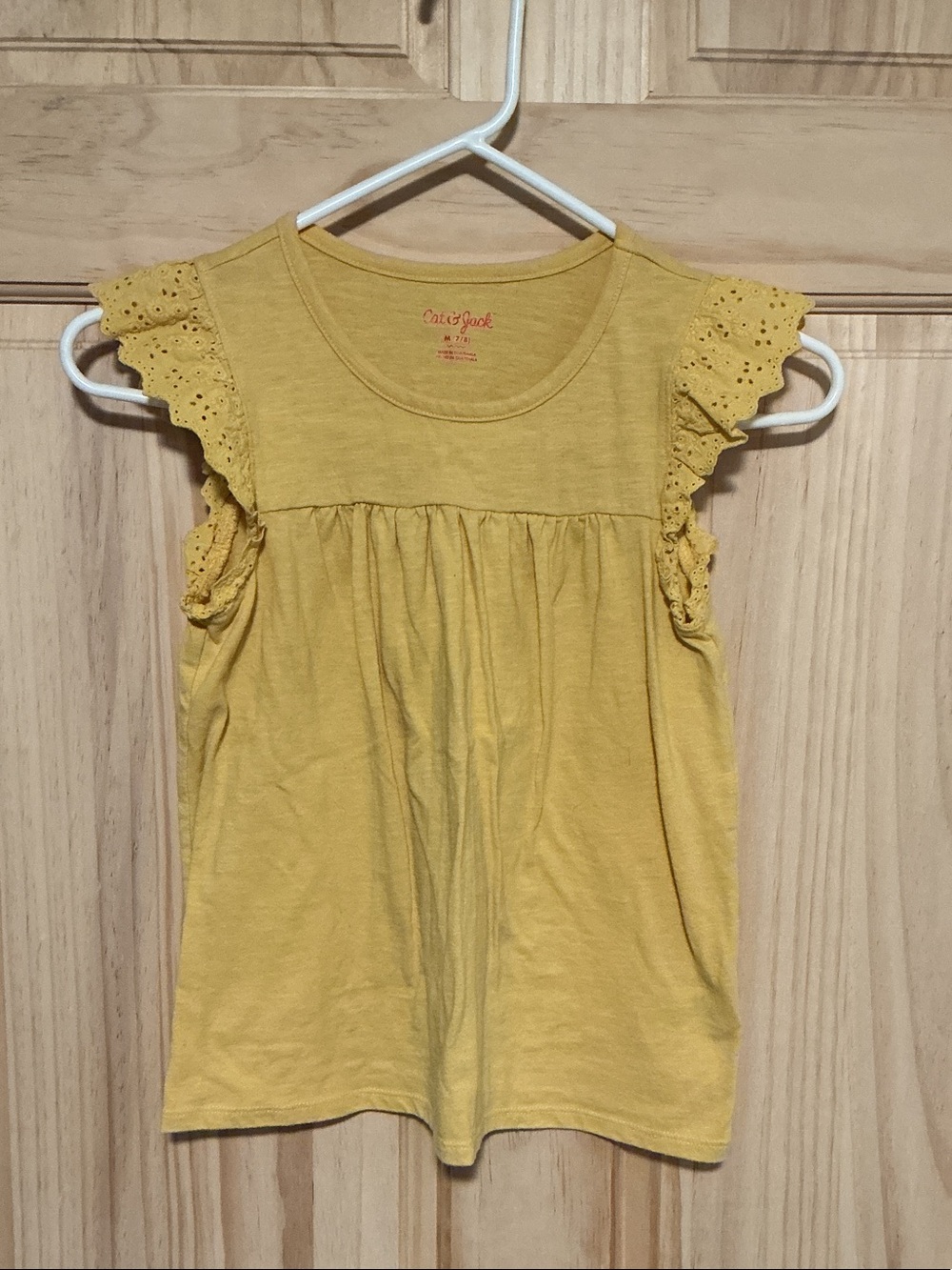 Cat & Jack Yellow Eyelet Flutter Tank